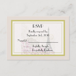 Vintage Eiffel Tower Wedding RSVP