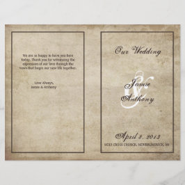 Vintage Elegance Distress Weding Program