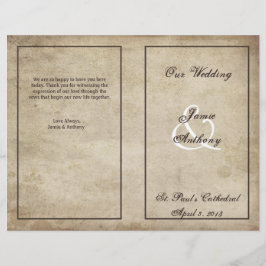 Vintage Elegance - Programa de Casamento de Papel