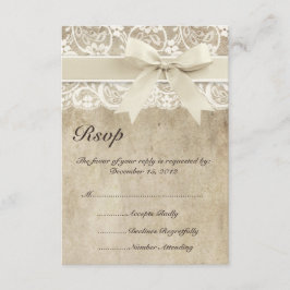 Vintage Elegance Ribbon na Placa RSVP de Casamento