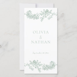 Vintage Elegance Sage Green Wedding Program