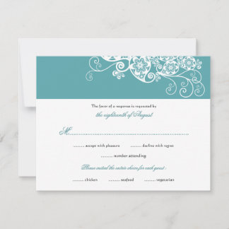 Vintage Elegant Boho Floral Paisley Wedding RSVP