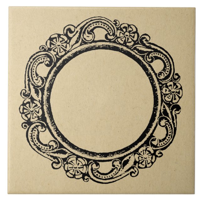 Vintage Elegant Circular Frame PERSONALIZAR TEXTO  (Frente)
