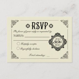 Vintage Elegant Wedation Invitation RSVP
