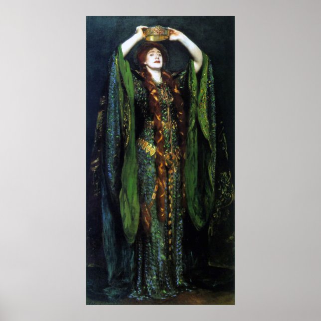 Vintage Ellen Terry como Lady Macbeth Impressão (Frente)