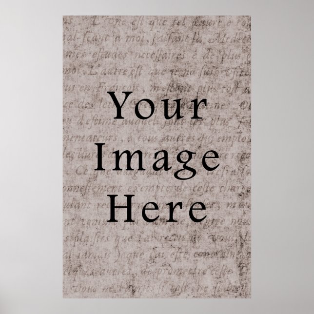 Vintage em francês Texto com Impressão em Papel (Frente)