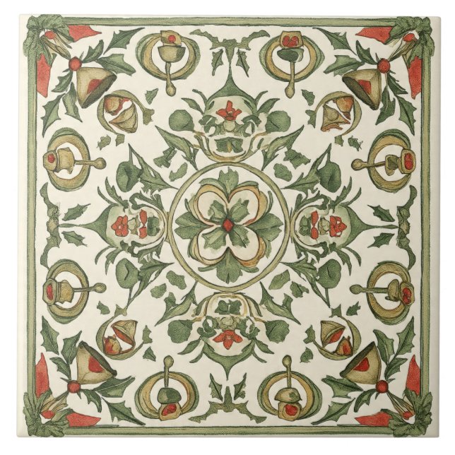 Vintage, Enfeites de natal, Azulejo cerâmico (Frente)