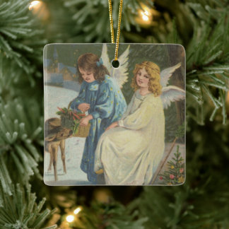 Vintage Enfeites de natal religioso com desejos