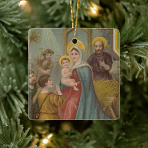 Vintage Enfeites de natal religioso com desejos