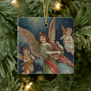 Vintage Enfeites de natal religioso com desejos