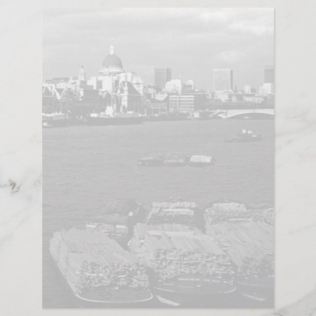 Vintage England London Thames River Skyline (Frente)