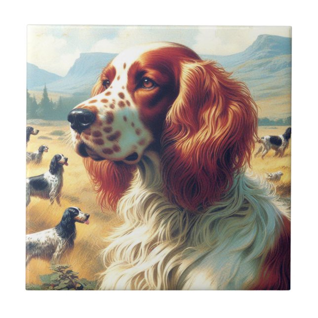 Vintage English Setter Oil Painting (Frente)
