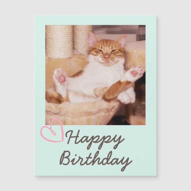 Vintage Engraçado Gato e Feliz Aniversário (Frente)