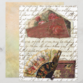 Vintage Envelope Insert Fan Hat box Antigo Escreve