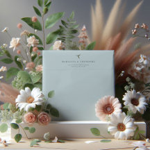 Vintage: envelopes de casamento do bebezinho azul