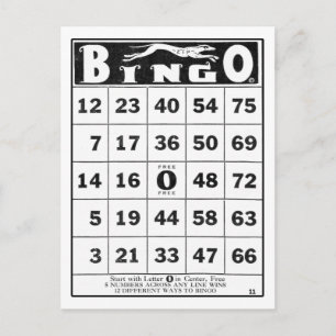 Vintage Ephemera   Cartão Vintage Bingo