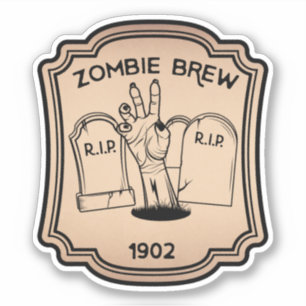 Vintage Etiqueta de Vintagem da Poção Zombie Brew