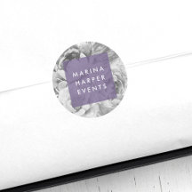 Vintage - Etiquetas de Logotipo Floral | Violeta