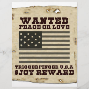 Vintage EUA queria: "Desejado": Design de Paz ou A