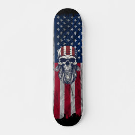 Vintage EUA Skull Patriotic Skateboard Deck