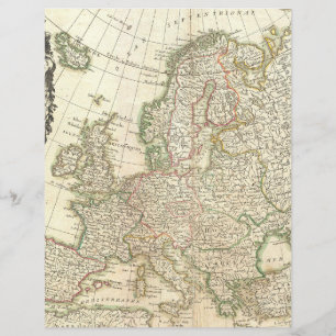 Vintage Europa antiga mapa cartográfico geográfi
