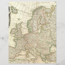 Vintage Europa antiga mapa cartográfico geográfico