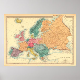 Vintage Europe map Poster