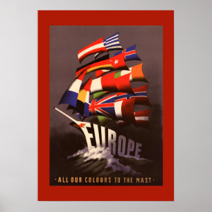 Vintage Europe por Poster de viagens de Navio