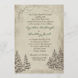 Vintage Evergreen Wedation Convite