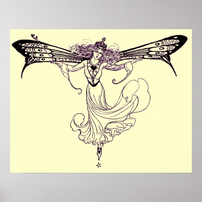 Vintage Fairy Decal Impressão (Frente)
