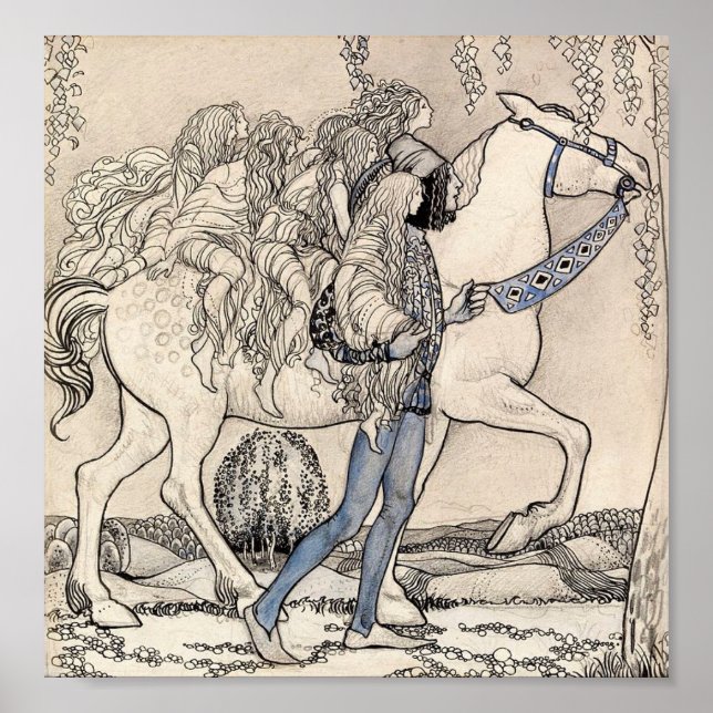 Vintage Fairy Tale Book Illustration Poster (Frente)