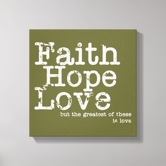 Vintage Faith Hope Love Canvas (Frente)