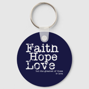 Vintage Faith Hope Love Chaveiro