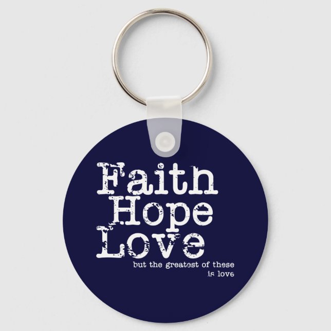 Vintage Faith Hope Love Chaveiro (Frente)