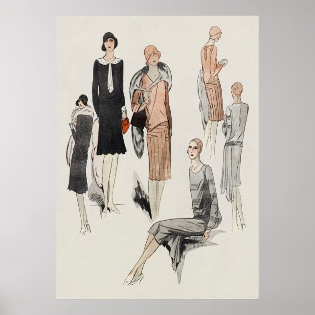 Vintage Fashion Illustration Poster (Frente)