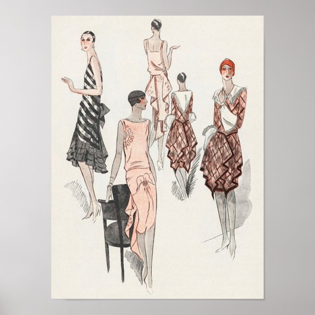 Vintage Fashion Illustration Poster (Frente)