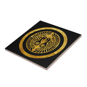 Vintage Faux Dourado Ikko Ikki Japão Mon Graphic