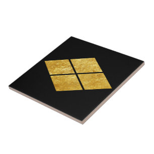 Vintage Faux Dourado Takeda Japão Mon Graphic