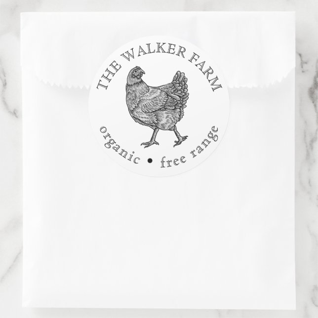 Vintage Fazenda de ovos frescos Vintage Adesivo re (Bolsa)