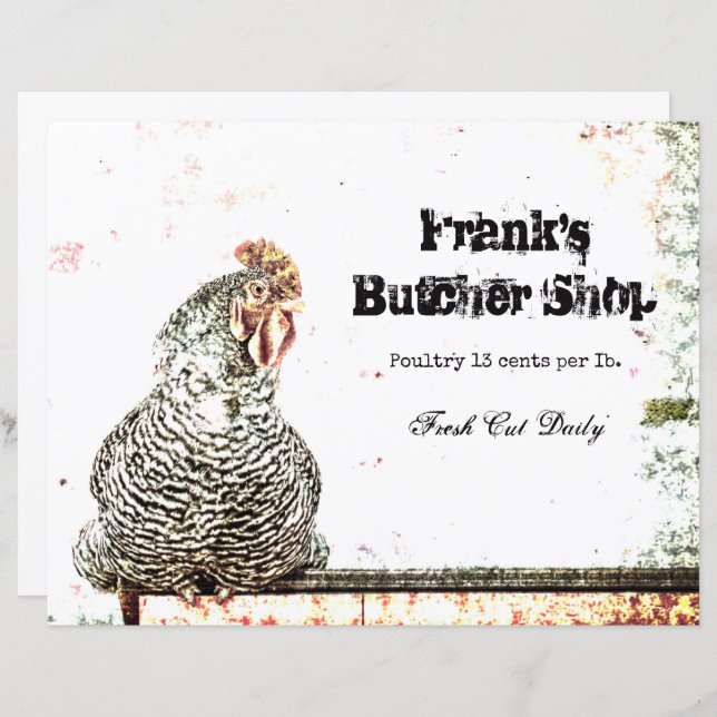 Vintage Fazenda Vintage Textura Branca Antica País (Frente/Verso)