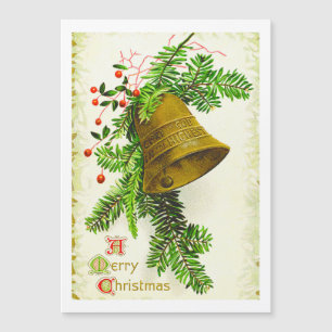 Vintage Felry Christmas Bell Holiday Card