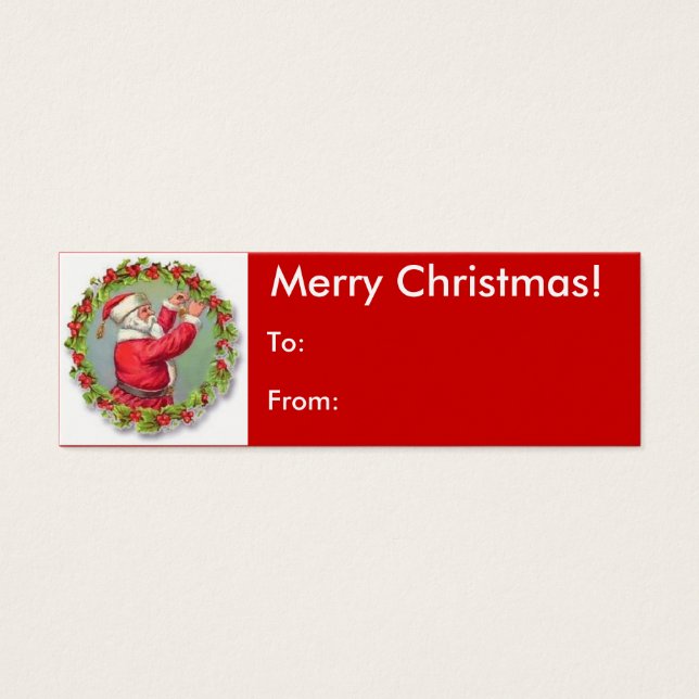 Vintage Felry Christmas Papais noeis Gift Tags (Frente)