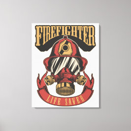 Vintage Firefighter Helmet Canvas Print