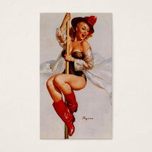 Vintage Firefighter Pin Up Girl Cartão de visita