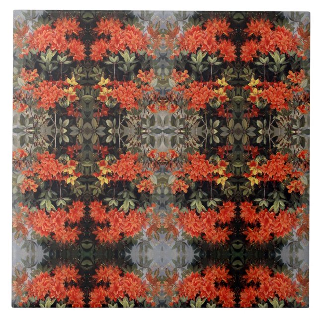 Vintage Flame Azalea Red Flowers Jardim Floral (Frente)