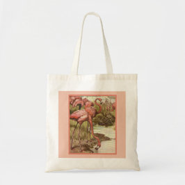 Vintage Flamingo Illustration Impressão Bolsa
