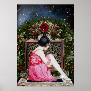 Vintage Flapper Poster de Natal