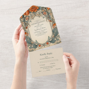 Vintage Floral Art Nouveau Wedding
