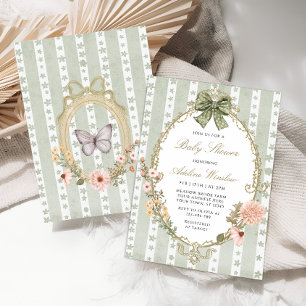 Vintage Floral Boho Sage Convite para Chá de frald