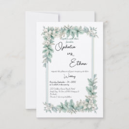 Vintage Floral Border, Convite para casamento